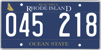 RI license plate 045218
