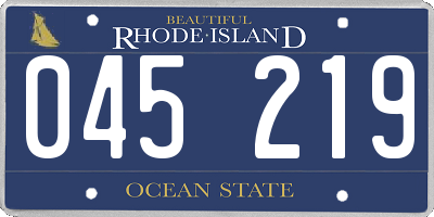 RI license plate 045219