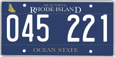 RI license plate 045221