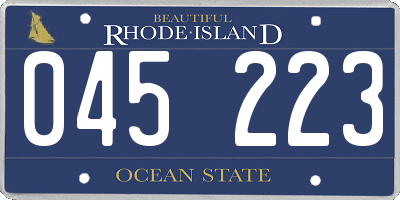 RI license plate 045223