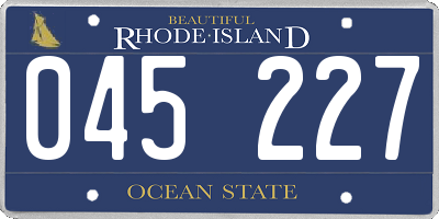 RI license plate 045227