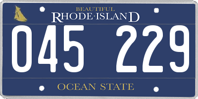 RI license plate 045229