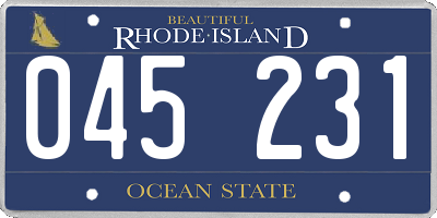 RI license plate 045231