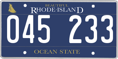 RI license plate 045233