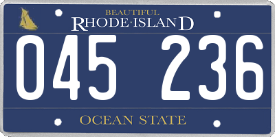 RI license plate 045236