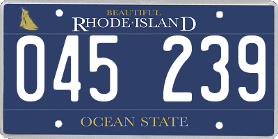 RI license plate 045239