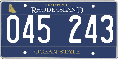 RI license plate 045243