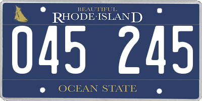 RI license plate 045245