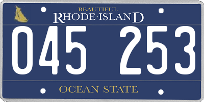 RI license plate 045253