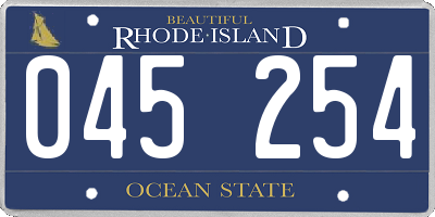 RI license plate 045254