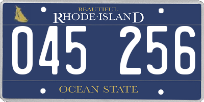 RI license plate 045256