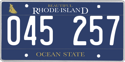 RI license plate 045257