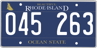 RI license plate 045263