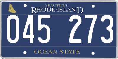 RI license plate 045273