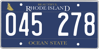 RI license plate 045278