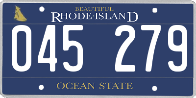 RI license plate 045279