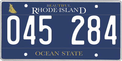 RI license plate 045284