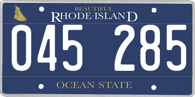 RI license plate 045285