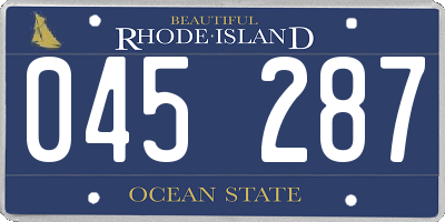 RI license plate 045287