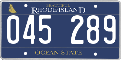 RI license plate 045289