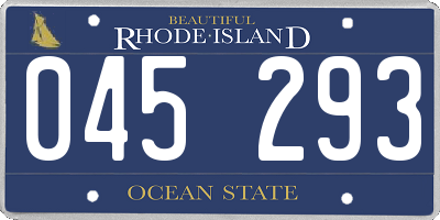 RI license plate 045293