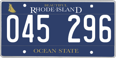 RI license plate 045296