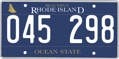 RI license plate 045298