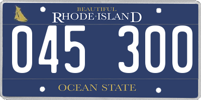 RI license plate 045300