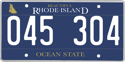 RI license plate 045304