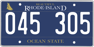 RI license plate 045305