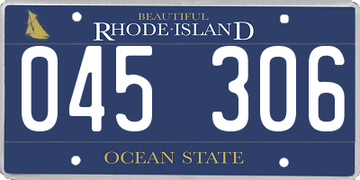 RI license plate 045306