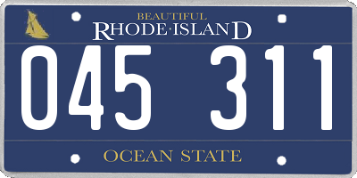 RI license plate 045311