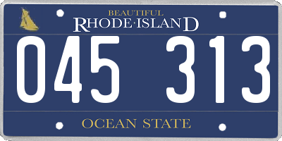 RI license plate 045313