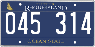 RI license plate 045314