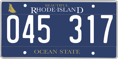 RI license plate 045317