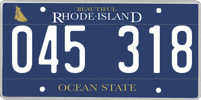 RI license plate 045318
