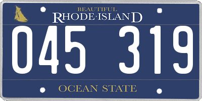 RI license plate 045319