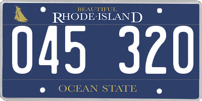 RI license plate 045320