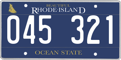 RI license plate 045321