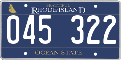 RI license plate 045322