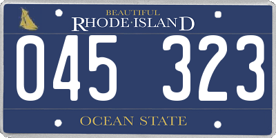 RI license plate 045323