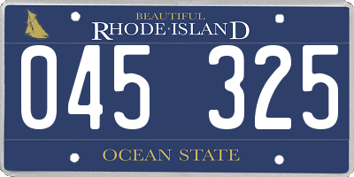 RI license plate 045325