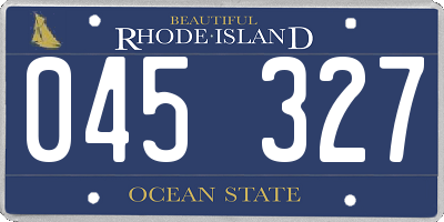 RI license plate 045327
