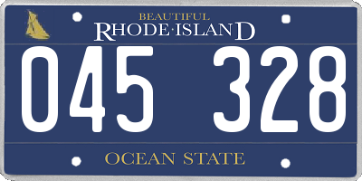 RI license plate 045328
