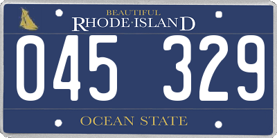 RI license plate 045329