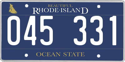 RI license plate 045331