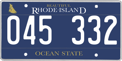 RI license plate 045332