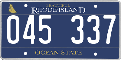 RI license plate 045337
