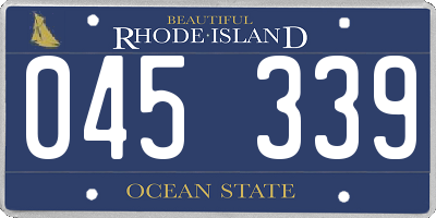 RI license plate 045339