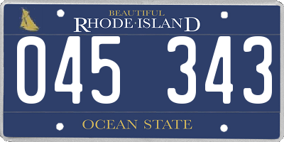 RI license plate 045343